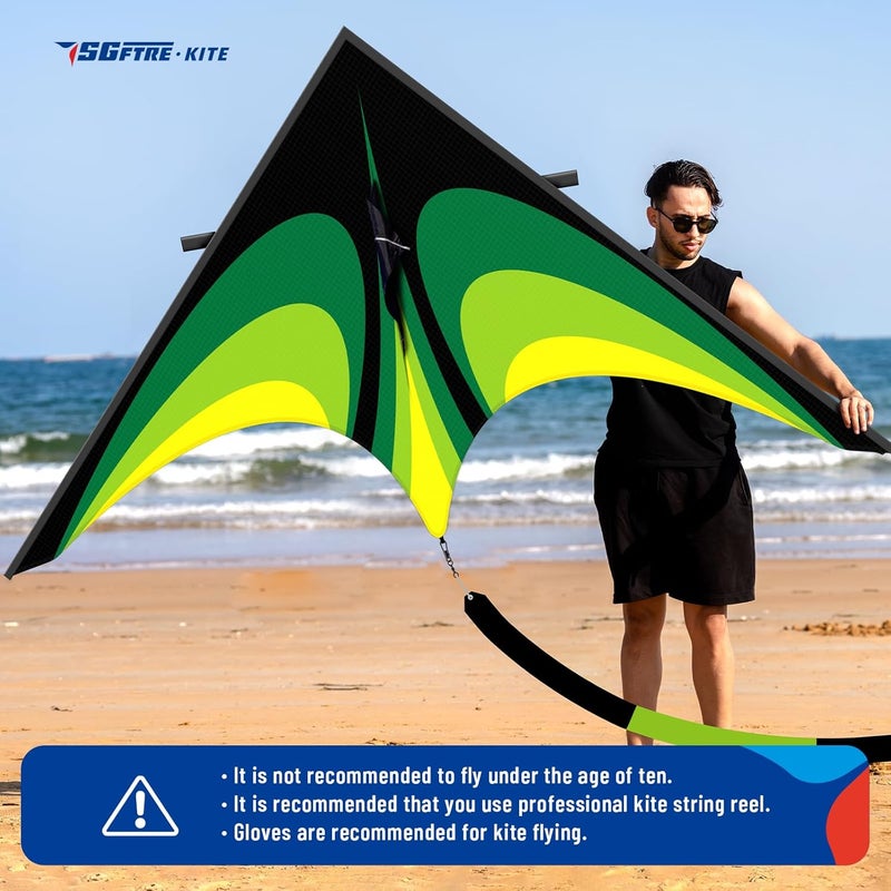 SGftre Delta Kite for Kids & Adults，Extremely Easy to Fly for Beginners，Kites for Beach Trip Park Family Outdoor Activities - Image 5